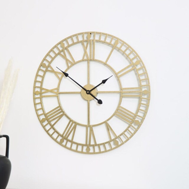 Gold Metal Skeleton Clock 60cm X 60cm