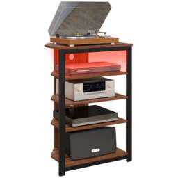 "HOMCOM 4-Tier Corner TV Stand with Storage, LED Lights, Cable Management, Small TV Unit Entertainment Centre for TVs up to 29"", for Living Room, Bedroom"