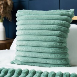 BHS Jumbo Cord with Plain Velvet Backing Cushion, Green