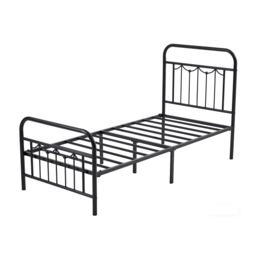 MCC Direct Single 3FT Black Metal Bed Frame with Headboard & Footboard Frankie
