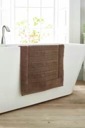 Bliss Pima 100% Cotton Bath Mat 50x80cm – Ultra-Soft 1600GSM Luxury Bathroom Rug Brown Walnut 50 x 80cm