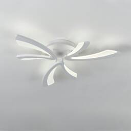Living and Home Unique V-Shaped LED Semi Flush Ceiling Light, 70cm Dia x 6.5cm H White