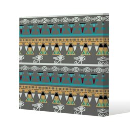 Tribal art, Egyptian vintage ethnic silhouettes (Canvas Print) Cream