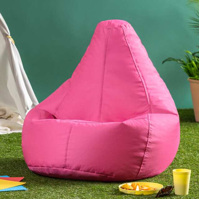 Highback Gaming Beanbag Indoor and Outdoor Pink Set of 2