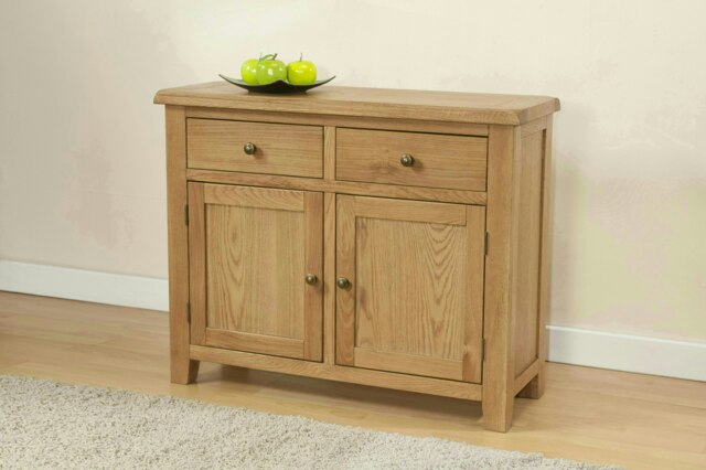 Shrewsbury 2 Door Sideboard - L35 x W96 x H77 cm - Oak Brown