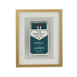 Personalised Perfect Match Oak Poster Frame Brown One Size