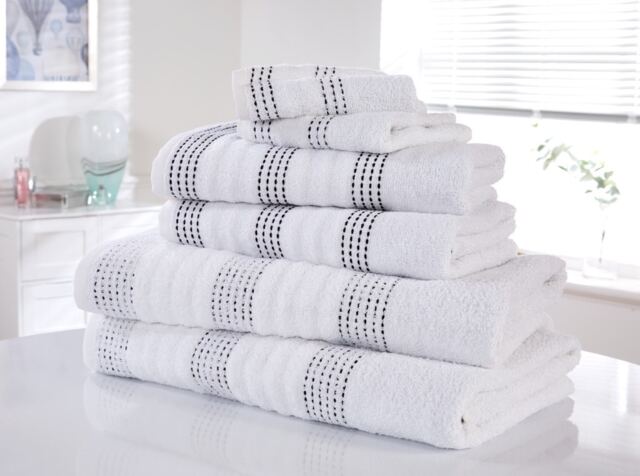 Spa Pure Cotton Super Soft and Absorbent 6 Piece Towel Bale White Bath towel