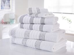 Spa Pure Cotton Super Soft and Absorbent 6 Piece Towel Bale White Bath towel