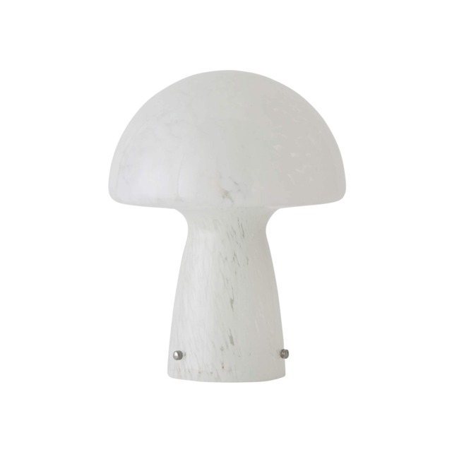 ValueLights Beau White Confetti Glass Mushroom Table Lamp White