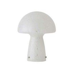 ValueLights Beau White Confetti Glass Mushroom Table Lamp White