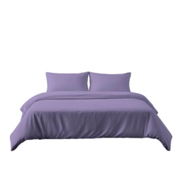 Microfibre Soft Touch Duvet Cover And Pillowcases Set Bed Linen Purple Single