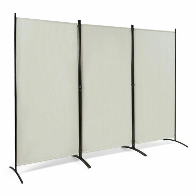 COSTWAY 3 Panels Room Divider Folding Room Partition White White