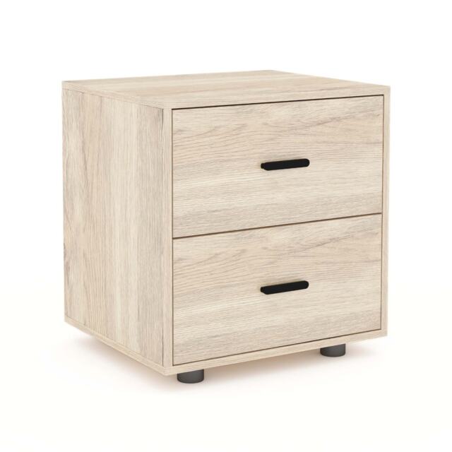 2-Drawer Bedside Table Brown 1