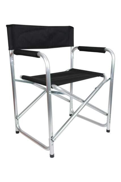 Mountain Warehouse Directors Folding Chair Lightweight Camping Outdoor Furniture Black
