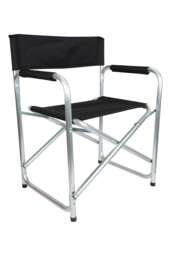Mountain Warehouse Directors Folding Chair Lightweight Camping Outdoor Furniture Black
