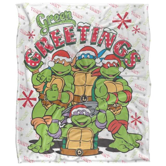 TMNT Greetings Silky Supersoft Blanket Multi Multicoloured 152cm x 127cm 1