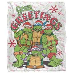 TMNT Greetings Silky Supersoft Blanket Multi Multicoloured 152cm x 127cm 1