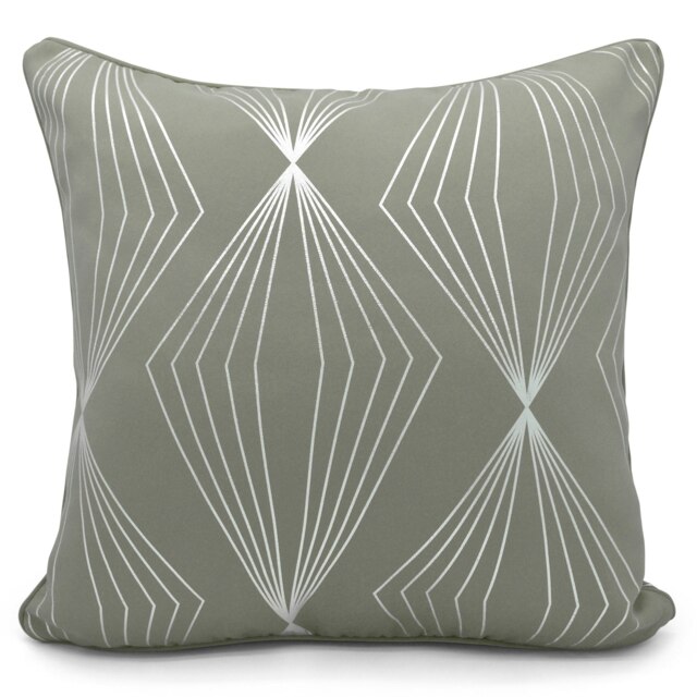 Modern Geomtric Foil Print Cushion - 43cm x 43cm Grey