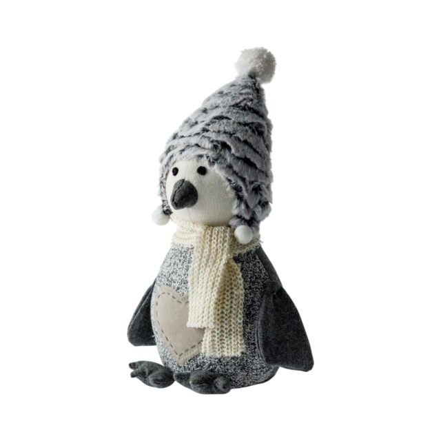 Blue Canyon Snowy Penguin Doorstop Grey Sand Filled Cute Penguin Home Decor Door Holder for Living Room Bedroom Office