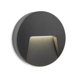 Golf Outdoor Integrated LED Surface Mounted Wall & Step Light Round Graphite IP65