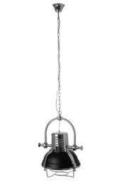 Orsina Industrial Revolution Black Pendant Light, Retro-Style Matte Black & Chrome Finish Lamp, Industrial Lighting