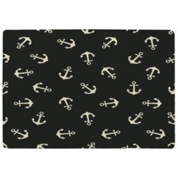 Anchors On Black Rug Multi