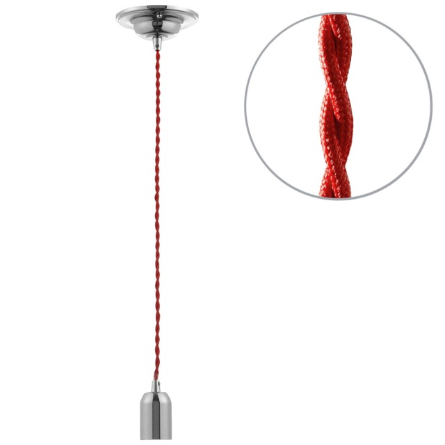 BHS Red Twisted Cable Kit, Polished Nickel