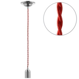 BHS Red Twisted Cable Kit, Polished Nickel