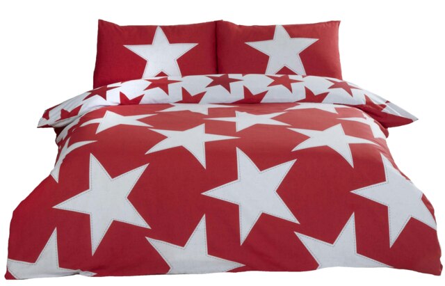 All Stars Polycotton Reversible Duvet Set with Pillowcase Red Double 1