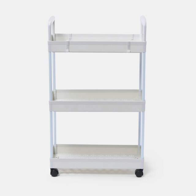 OHS 3 Layer Home Shelving Storage Organiser Trolley Cart - White