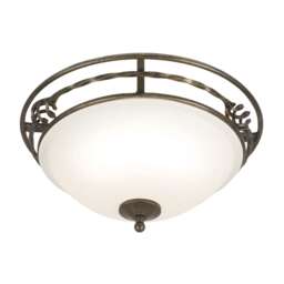 Pembroke 2 Light Flush Ceiling Light Black, Gold, E27