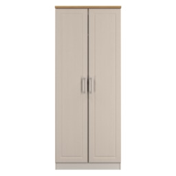 Norfolk Double Wardrobe in Kashmir Ash & Modern Oak (Ready Assembled) Cream Kashmir Ash & Modern Oak