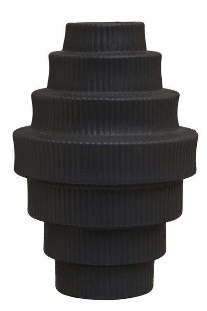 Interiors by Premier Modern Design Black Large Vase, Versatile And Stylish Flower Ceramic vase, Lightweight Vase For Flowers Black
