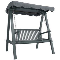 Outsunny 2 Seater Garden Swing Seat with Canopy, Grey
