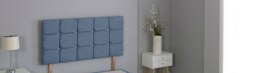 "Denim Linen Cube Headboard Multi 2FT6 Small Single 26""inch Headboard"