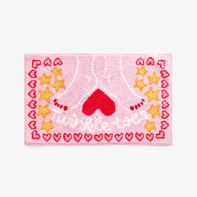 Cath Kidston Pink Twinkle Toes Slogan Bath Mat