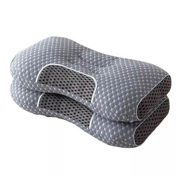 Living and Home Knitted Sleep Support Pillow, Breathable Design- Grey,2Pcs Grey