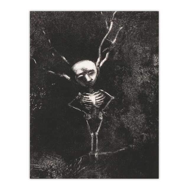 "Pale Figure in Maze of Branches Redon Vintage Wall Art Poster Print 12X16"""