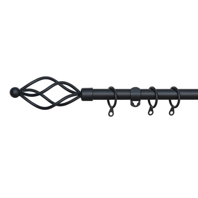 A.Unique Home Small Twisted Metal Extendable Curtain Pole With Rings and Fittings (13/16mm).