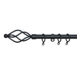 A.Unique Home Small Twisted Metal Extendable Curtain Pole With Rings and Fittings (13/16mm).