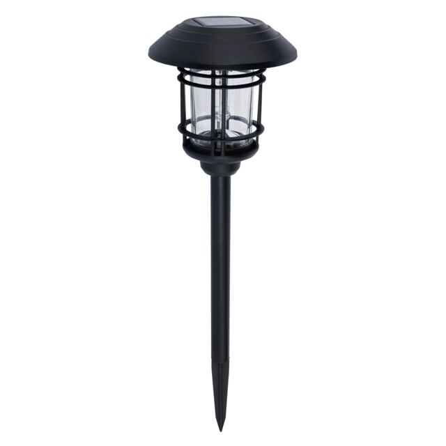 BHS Caelum LED Outdoor Solar Spike Light, Black Black Black 1