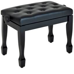 HOMCOM Faux Leather Piano Stool Height Adjustable Keyboard Bench Dressing Table Seat 64L x 35W x 4555Hcm, Black