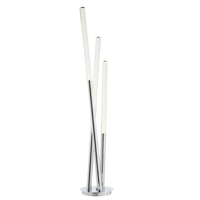 Glacier LED 3 Light Floor Lamp Chrome, Acrylic With Bubbles
