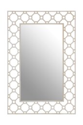Orsina Contemporary Design Arabesque Wall Mirror, Reflective Rectangular Frame New Mirrors, Metallic Accent Mirror