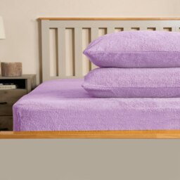 OHS 2 Pack Soft Cosy Teddy Fleece Pillowcases, 50x75cm - Lilac