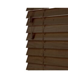 40cm Burnt Dark Oak Wooden Venetian Blinds With Strings (130cm drop) Brown Brown