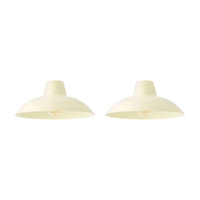 ValueLights Civic Pair Cream Ceiling Pendant Shade & Bulb Cream