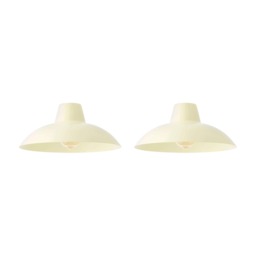 ValueLights Civic Pair Cream Ceiling Pendant Shade & Bulb Cream