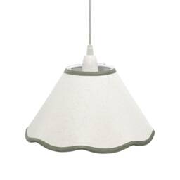 Libby - Natural Linen with Sage Green Trim 27cm Pendant or Lamp Shade