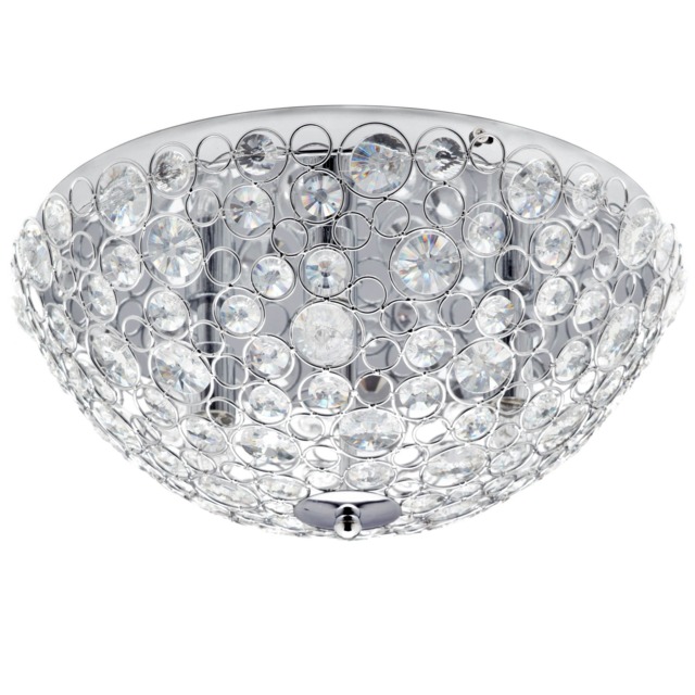 BHS Ovus 3 Light Bathroom Ceiling Light, Chrome